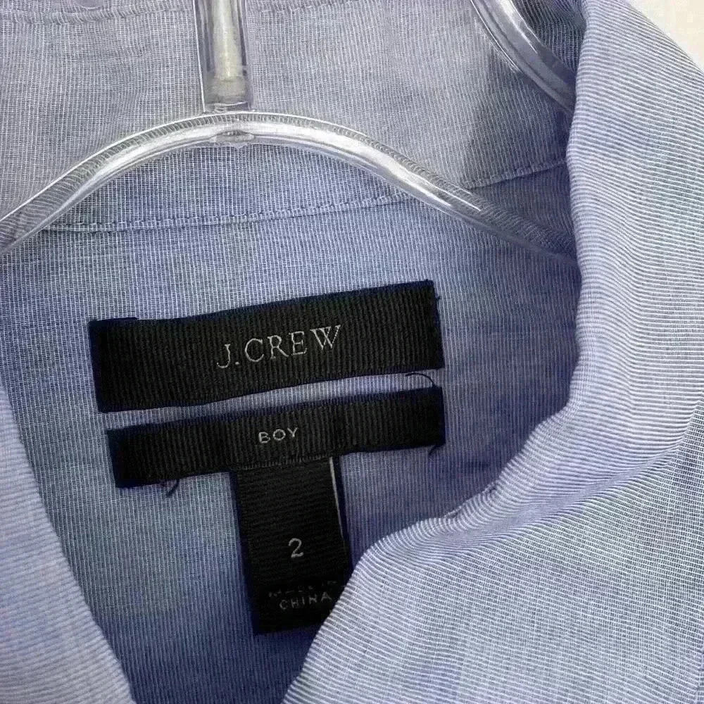 J.Crew Boys Size 2 Button Down Blue Shirt - Picture 3 of 4